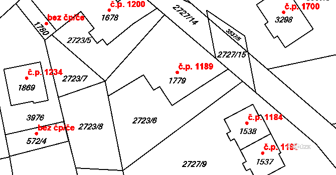 Lipník nad Bečvou I-Město 1189, Lipník nad Bečvou na parcele st. 1779 v KÚ Lipník nad Bečvou, Katastrální mapa