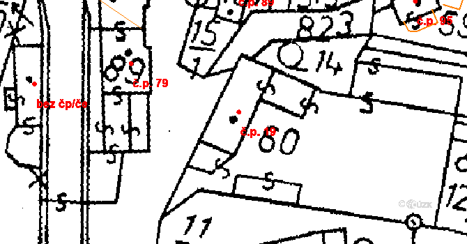 Opatovice I 19 na parcele st. 60 v KÚ Opatovice I, Katastrální mapa