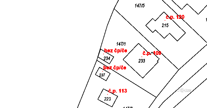 Lety 115835342 na parcele st. 234 v KÚ Lety, Katastrální mapa