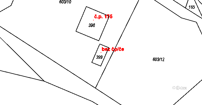 Buš 147553342 na parcele st. 399 v KÚ Buš, Katastrální mapa