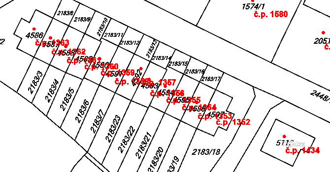 Cheb 1355 na parcele st. 4594 v KÚ Cheb, Katastrální mapa