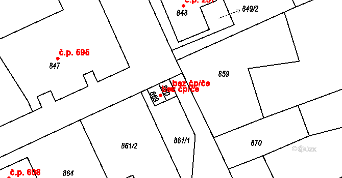 Odry 38978342 na parcele st. 860 v KÚ Odry, Katastrální mapa