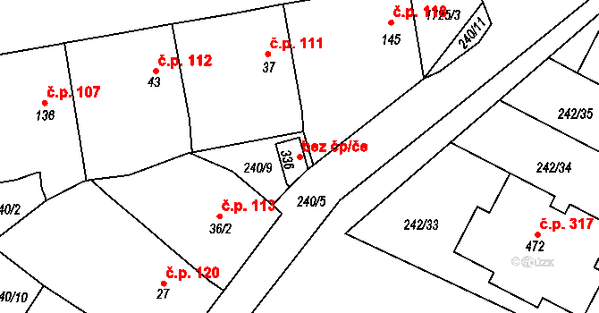 Tymákov 40018342 na parcele st. 336 v KÚ Tymákov, Katastrální mapa