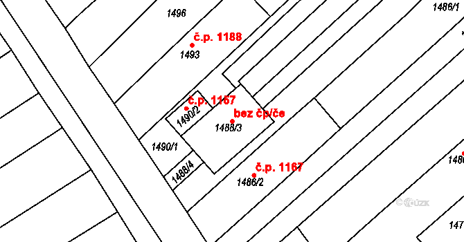 Svatobořice-Mistřín 43143342 na parcele st. 1488/3 v KÚ Mistřín, Katastrální mapa