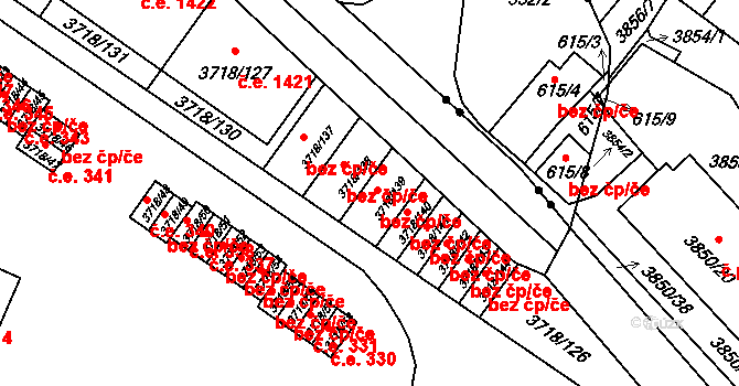 Litoměřice 43444342 na parcele st. 3718/139 v KÚ Litoměřice, Katastrální mapa