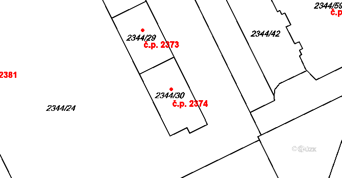 Předměstí 2374, Opava na parcele st. 2344/30 v KÚ Opava-Předměstí, Katastrální mapa