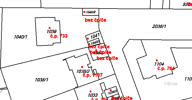 Praha 49763342 na parcele st. 1038/3 v KÚ Košíře, Katastrální mapa