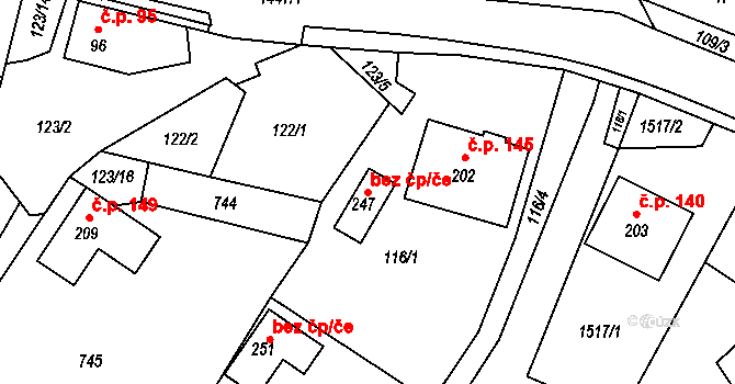 Kozlov 54634342 na parcele st. 247 v KÚ Kozlov u Jihlavy, Katastrální mapa