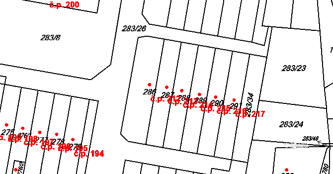 Malá Skalice 213, Česká Skalice na parcele st. 287 v KÚ Malá Skalice, Katastrální mapa