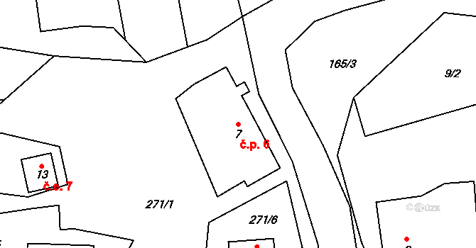 Kolešov 6, Pšov na parcele st. 7 v KÚ Kolešov u Žlutic, Katastrální mapa