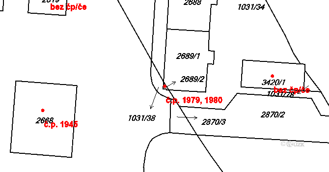 Nymburk 1979,1980 na parcele st. 2688 v KÚ Nymburk, Katastrální mapa