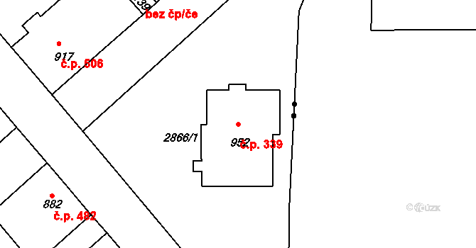 Cvikov II 339, Cvikov na parcele st. 952 v KÚ Cvikov, Katastrální mapa
