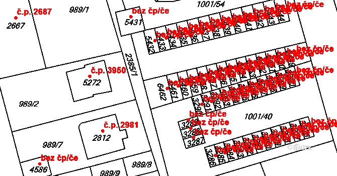 Jablonec nad Nisou 2968, Katastrální mapa