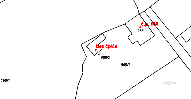 Chlumec 38813343 na parcele st. 969/2 v KÚ Chlumec u Chabařovic, Katastrální mapa