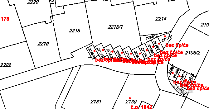 Teplice 39160343 na parcele st. 2215/9 v KÚ Teplice, Katastrální mapa