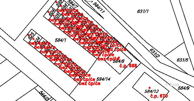Proboštov 41653343 na parcele st. 614 v KÚ Proboštov u Teplic, Katastrální mapa