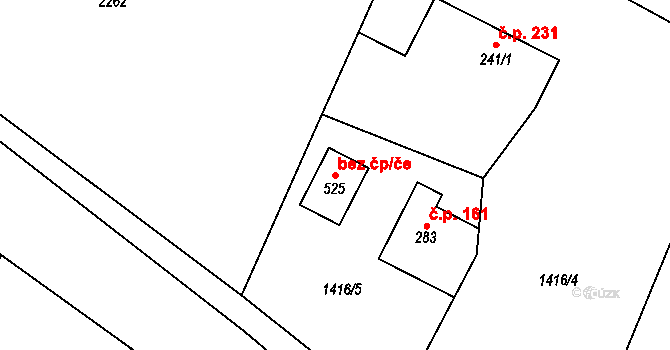 Dolní Branná 41757343 na parcele st. 525 v KÚ Dolní Branná, Katastrální mapa