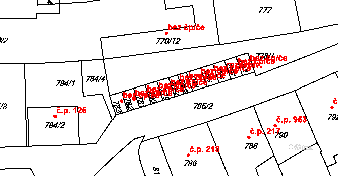 Třešť 44517343 na parcele st. 779 v KÚ Třešť, Katastrální mapa