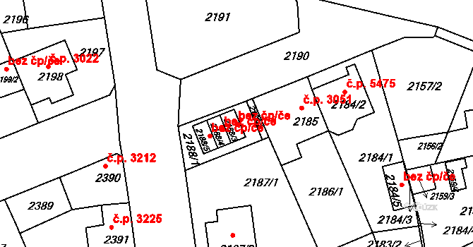 Chomutov 45049343 na parcele st. 2188/3 v KÚ Chomutov II, Katastrální mapa