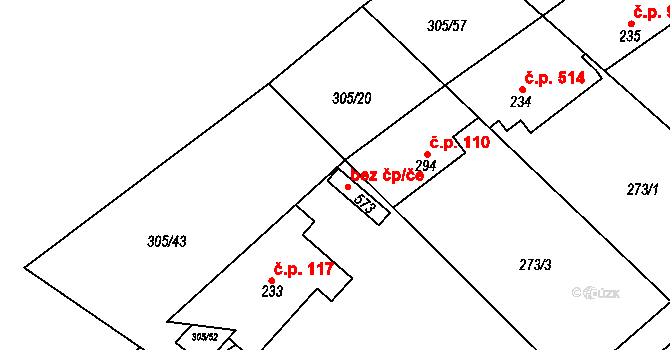 Černolice 45709343 na parcele st. 573 v KÚ Černolice, Katastrální mapa