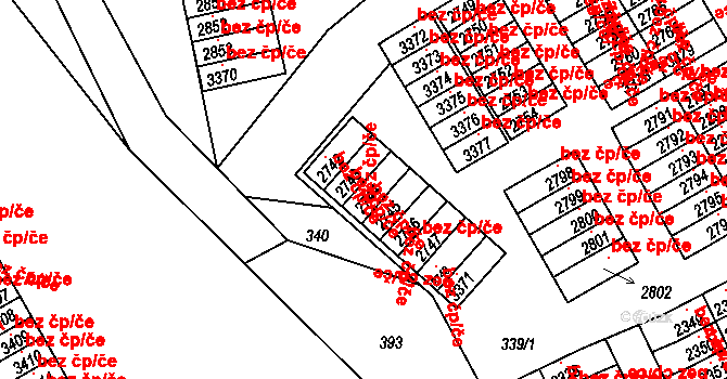 Třinec 48394343 na parcele st. 2744 v KÚ Lyžbice, Katastrální mapa