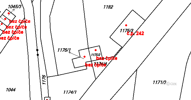 Jablonec nad Nisou 48828343 na parcele st. 1175/2 v KÚ Mšeno nad Nisou, Katastrální mapa