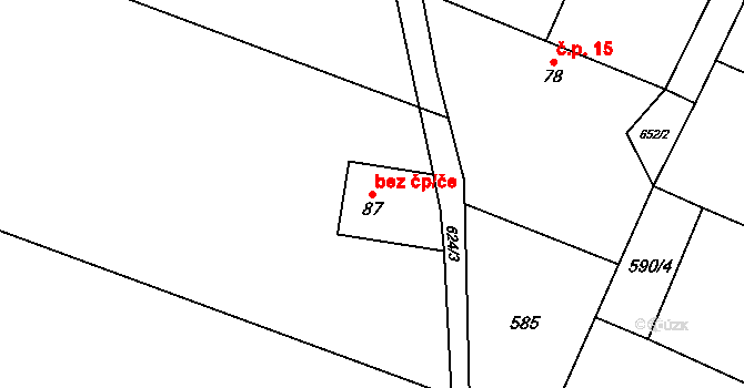 Králíky 50204343 na parcele st. 87 v KÚ Chmelovice, Katastrální mapa