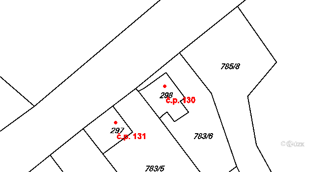 Dolní Kamenice 130, Česká Kamenice na parcele st. 298 v KÚ Dolní Kamenice, Katastrální mapa