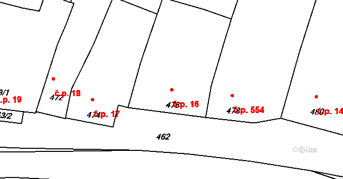 Drnholec 16 na parcele st. 476 v KÚ Drnholec, Katastrální mapa