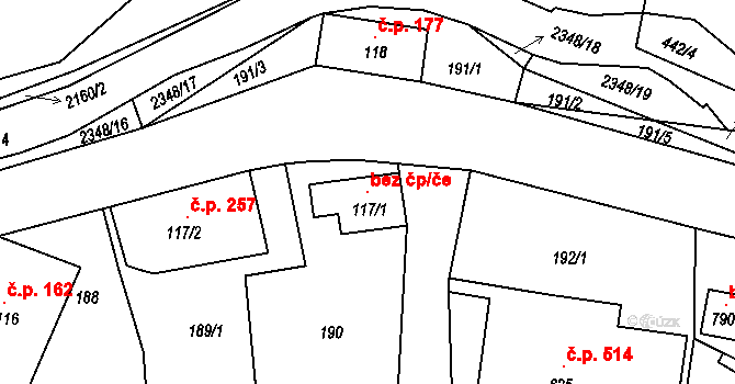 Dolní Podluží 102266344 na parcele st. 117/1 v KÚ Dolní Podluží, Katastrální mapa