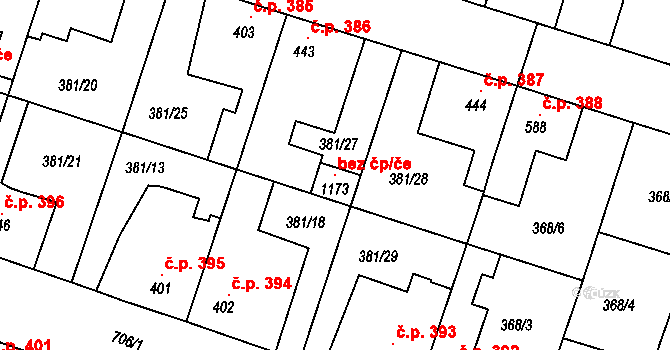 Smiřice 115568344 na parcele st. 1173 v KÚ Smiřice, Katastrální mapa