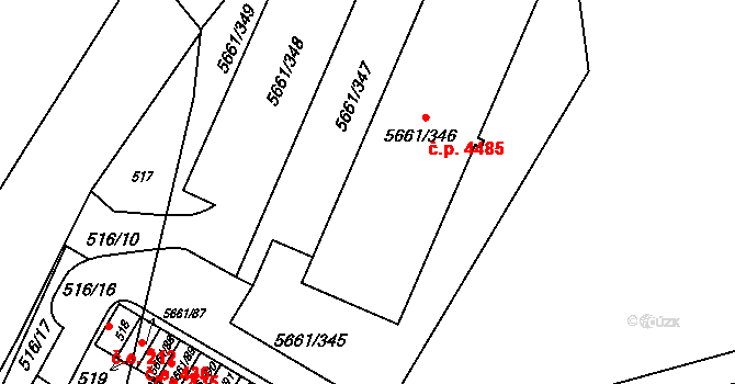 Jihlava 4485 na parcele st. 5661/346 v KÚ Jihlava, Katastrální mapa