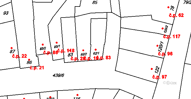 Bystročice 83 na parcele st. 82/1 v KÚ Bystročice, Katastrální mapa