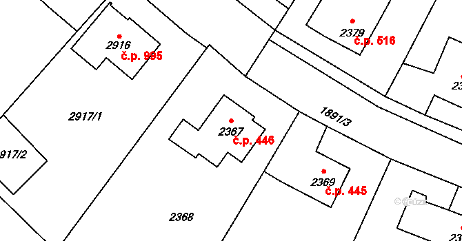 Albrechtice 446 na parcele st. 2367 v KÚ Albrechtice u Českého Těšína, Katastrální mapa