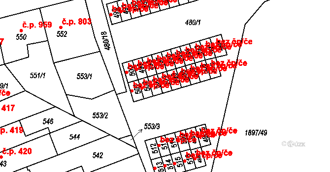 Maloměřice 323, Brno na parcele st. 504 v KÚ Maloměřice, Katastrální mapa