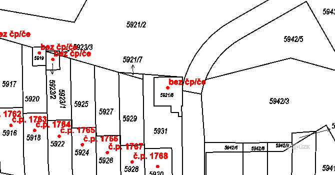 Žďár nad Sázavou 42564344 na parcele st. 5921/8 v KÚ Město Žďár, Katastrální mapa