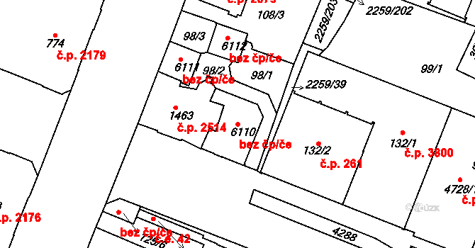 Havlíčkův Brod 44514344 na parcele st. 6110 v KÚ Havlíčkův Brod, Katastrální mapa