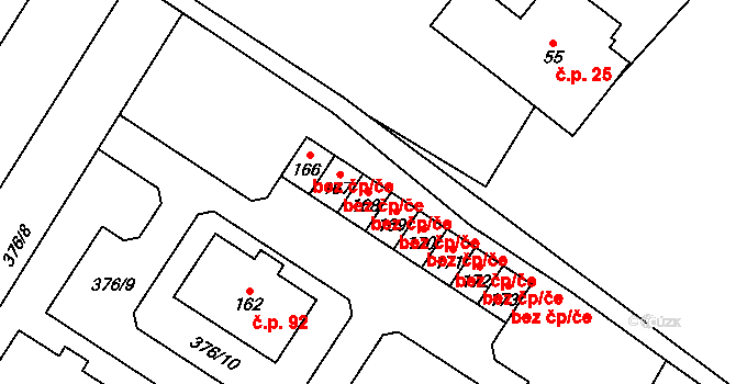 Červená Voda 45428344 na parcele st. 168 v KÚ Dolní Orlice, Katastrální mapa