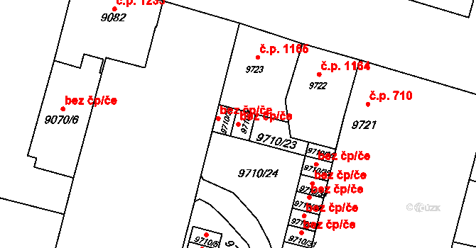 Plzeň 46296344 na parcele st. 9710/4 v KÚ Plzeň, Katastrální mapa