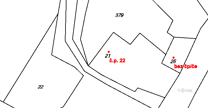 Nemněnice 22, Černovice na parcele st. 21 v KÚ Nemněnice, Katastrální mapa