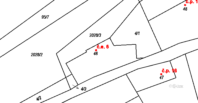 Čímice 6 na parcele st. 46 v KÚ Čímice u Sušice, Katastrální mapa