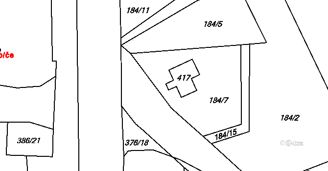 Houžná 51, Lenora, Katastrální mapa