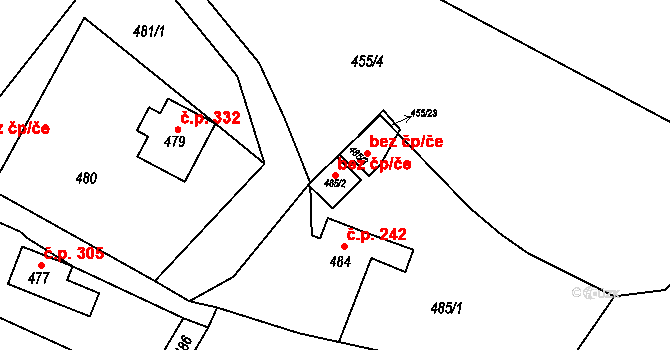 Děčín 98670344 na parcele st. 485/2 v KÚ Boletice nad Labem, Katastrální mapa