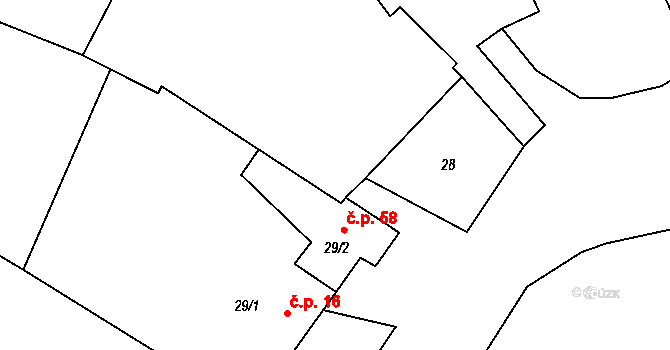 Dobronice 58, Tavíkovice na parcele st. 29/2 v KÚ Dobronice, Katastrální mapa