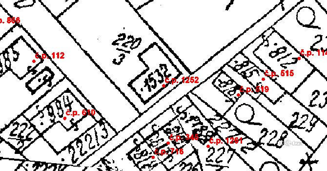 Lanžhot 1252 na parcele st. 1532 v KÚ Lanžhot, Katastrální mapa