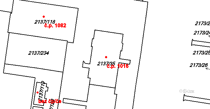 České Budějovice 2 1016, České Budějovice na parcele st. 2137/35 v KÚ České Budějovice 2, Katastrální mapa