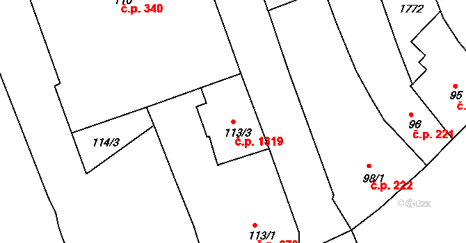 Strakonice I 1319, Strakonice na parcele st. 113/3 v KÚ Strakonice, Katastrální mapa
