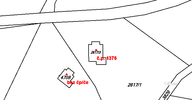 Žamberk 1376 na parcele st. 2817/3 v KÚ Žamberk, Katastrální mapa