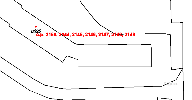 Žďár nad Sázavou 6 2144,2145,2146,2147,, Žďár nad Sázavou na parcele st. 6095 v KÚ Město Žďár, Katastrální mapa