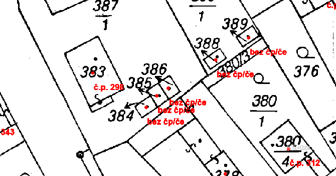 Újezd 40883345 na parcele st. 386 v KÚ Újezd u Uničova, Katastrální mapa